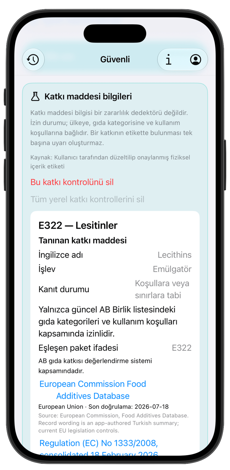 Güvenli uygulamasında E-numarası ve katkı maddesi kaynakları